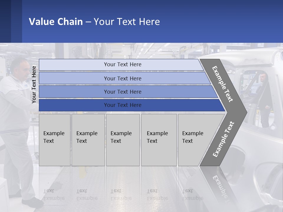 A Man Is Working On A Car In A Factory PowerPoint Template