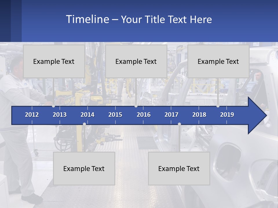 A Man Is Working On A Car In A Factory PowerPoint Template