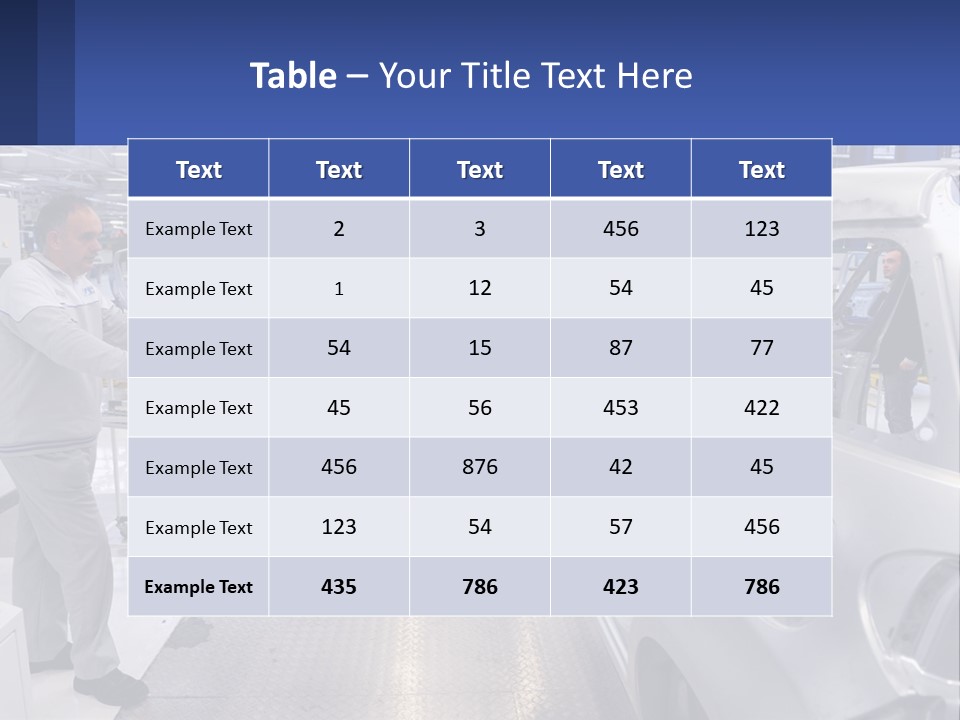 A Man Is Working On A Car In A Factory PowerPoint Template