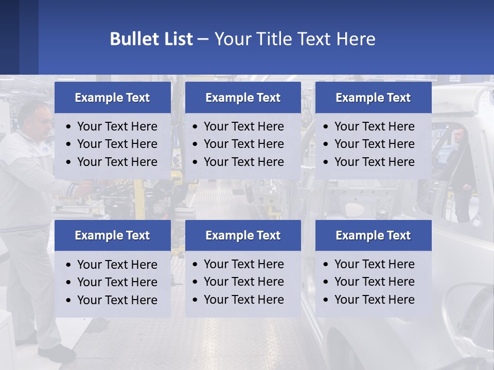 A Man Is Working On A Car In A Factory PowerPoint Template