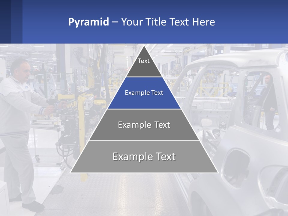 A Man Is Working On A Car In A Factory PowerPoint Template