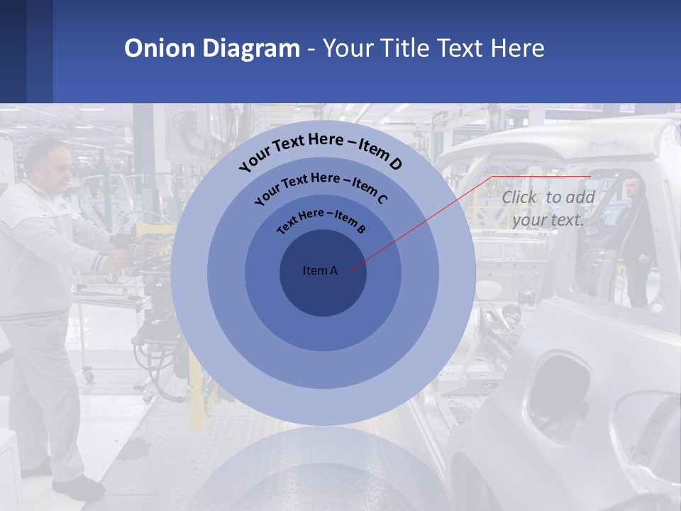 A Man Is Working On A Car In A Factory PowerPoint Template