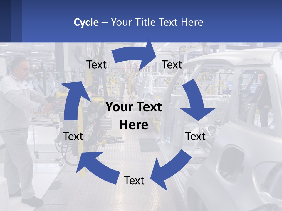 A Man Is Working On A Car In A Factory PowerPoint Template