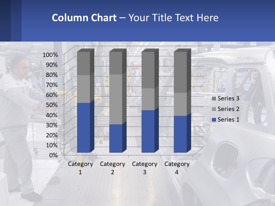 A Man Is Working On A Car In A Factory PowerPoint Template