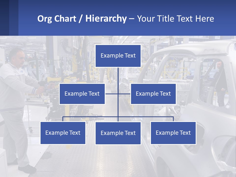 A Man Is Working On A Car In A Factory PowerPoint Template