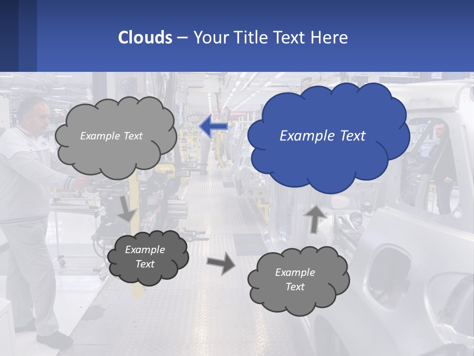 A Man Is Working On A Car In A Factory PowerPoint Template