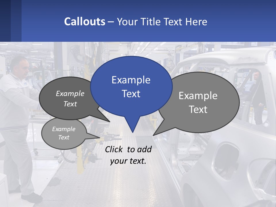 A Man Is Working On A Car In A Factory PowerPoint Template