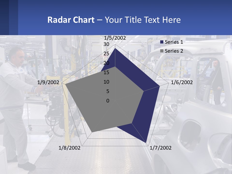 A Man Is Working On A Car In A Factory PowerPoint Template
