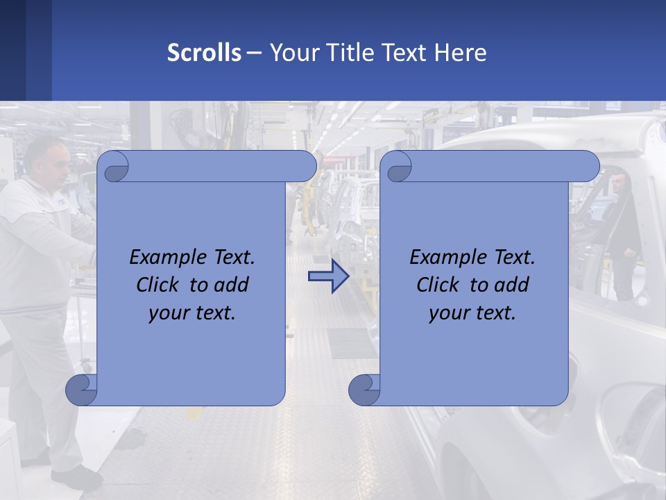 A Man Is Working On A Car In A Factory PowerPoint Template