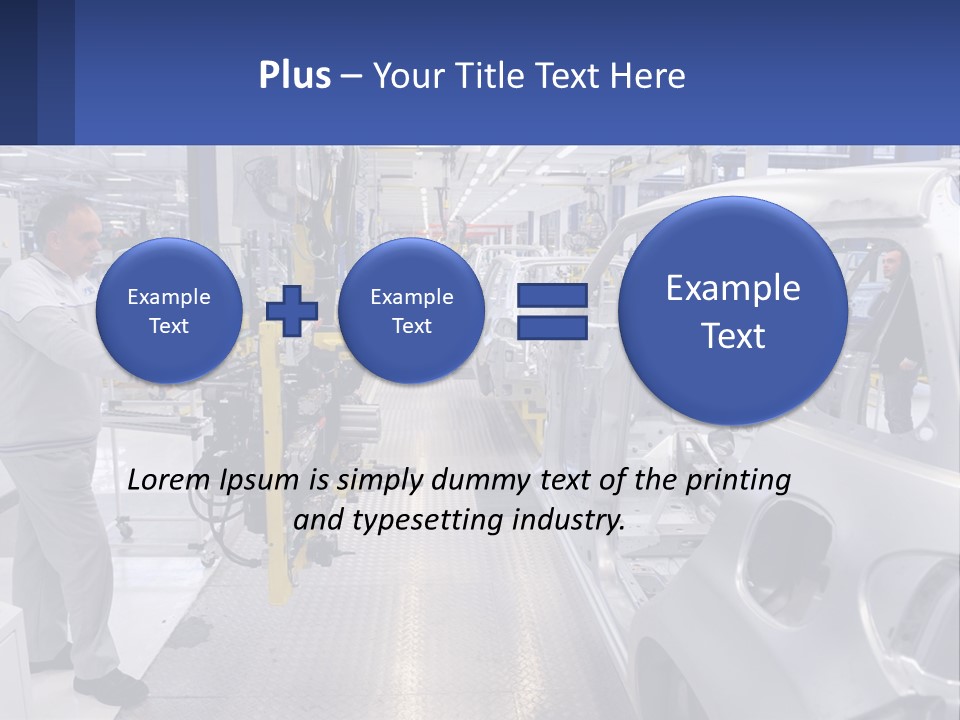 A Man Is Working On A Car In A Factory PowerPoint Template