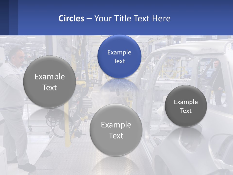 A Man Is Working On A Car In A Factory PowerPoint Template