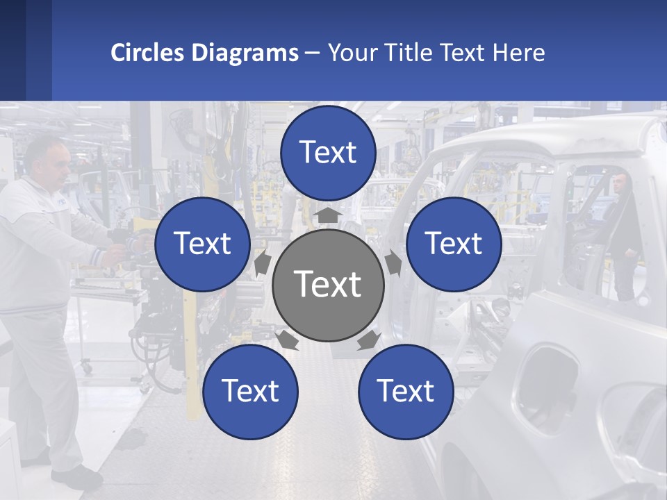 A Man Is Working On A Car In A Factory PowerPoint Template