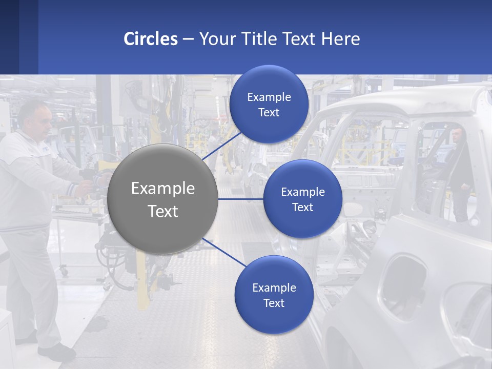 A Man Is Working On A Car In A Factory PowerPoint Template