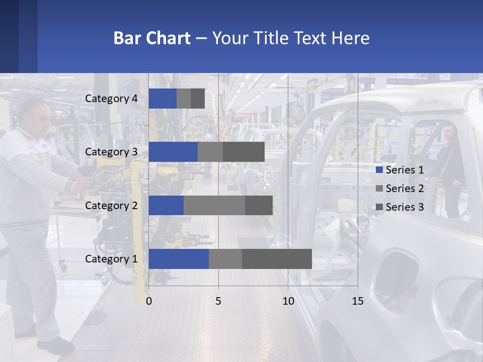 A Man Is Working On A Car In A Factory PowerPoint Template