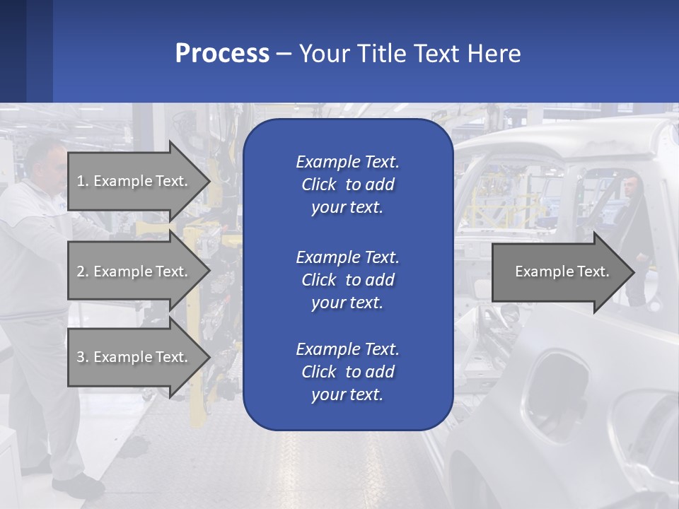 A Man Is Working On A Car In A Factory PowerPoint Template