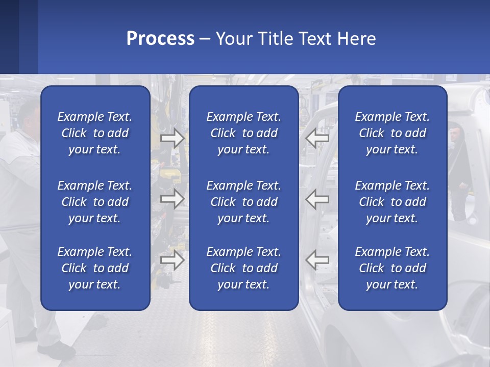 A Man Is Working On A Car In A Factory PowerPoint Template