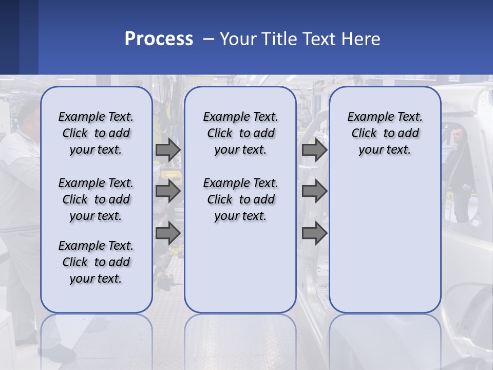 A Man Is Working On A Car In A Factory PowerPoint Template