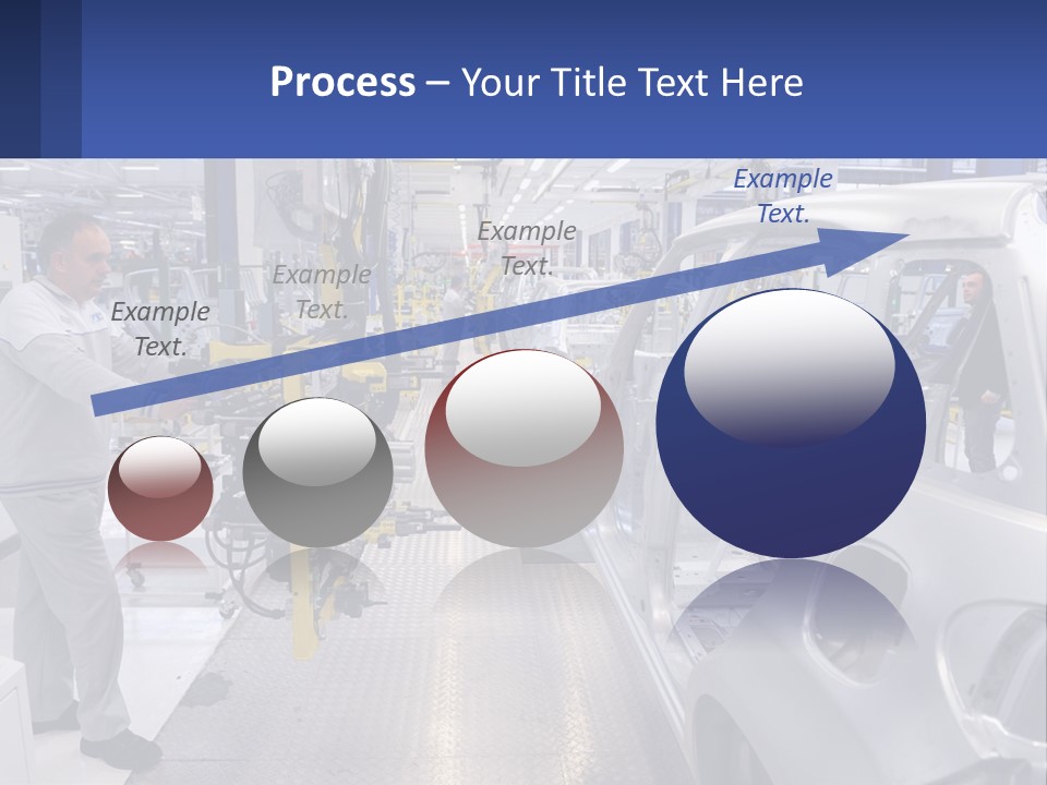 A Man Is Working On A Car In A Factory PowerPoint Template