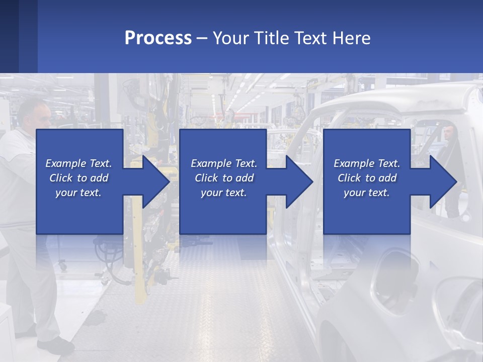 A Man Is Working On A Car In A Factory PowerPoint Template