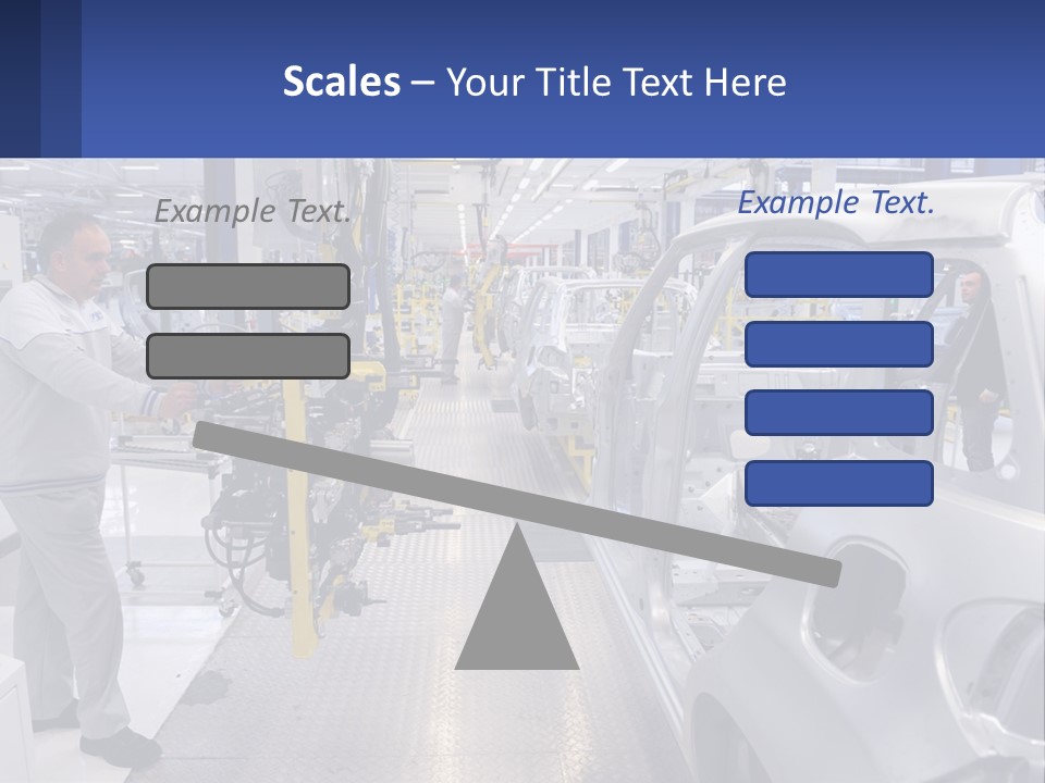A Man Is Working On A Car In A Factory PowerPoint Template