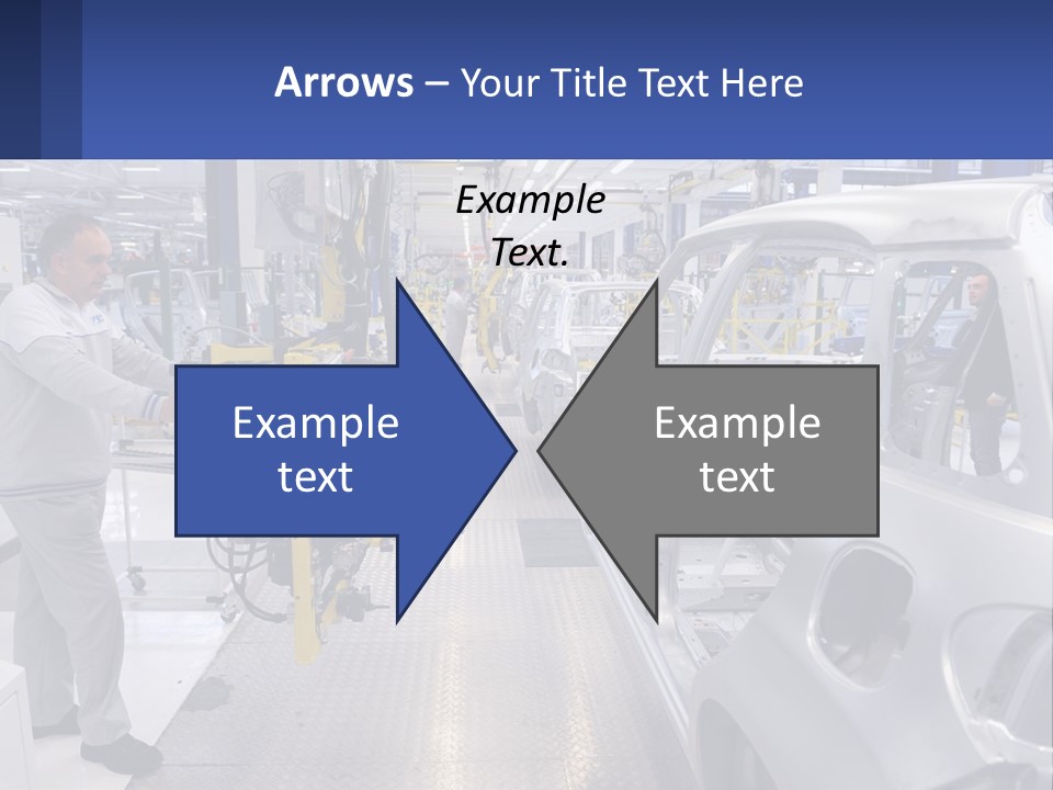 A Man Is Working On A Car In A Factory PowerPoint Template