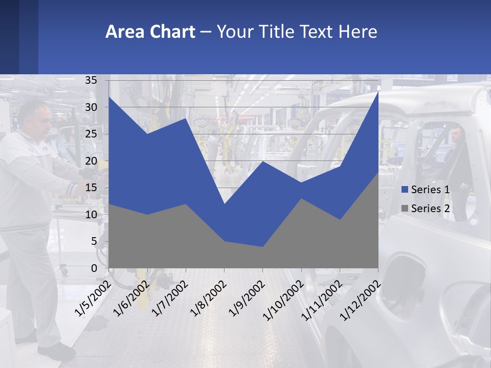 A Man Is Working On A Car In A Factory PowerPoint Template