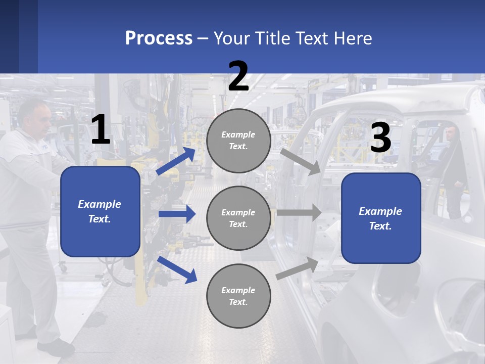 A Man Is Working On A Car In A Factory PowerPoint Template