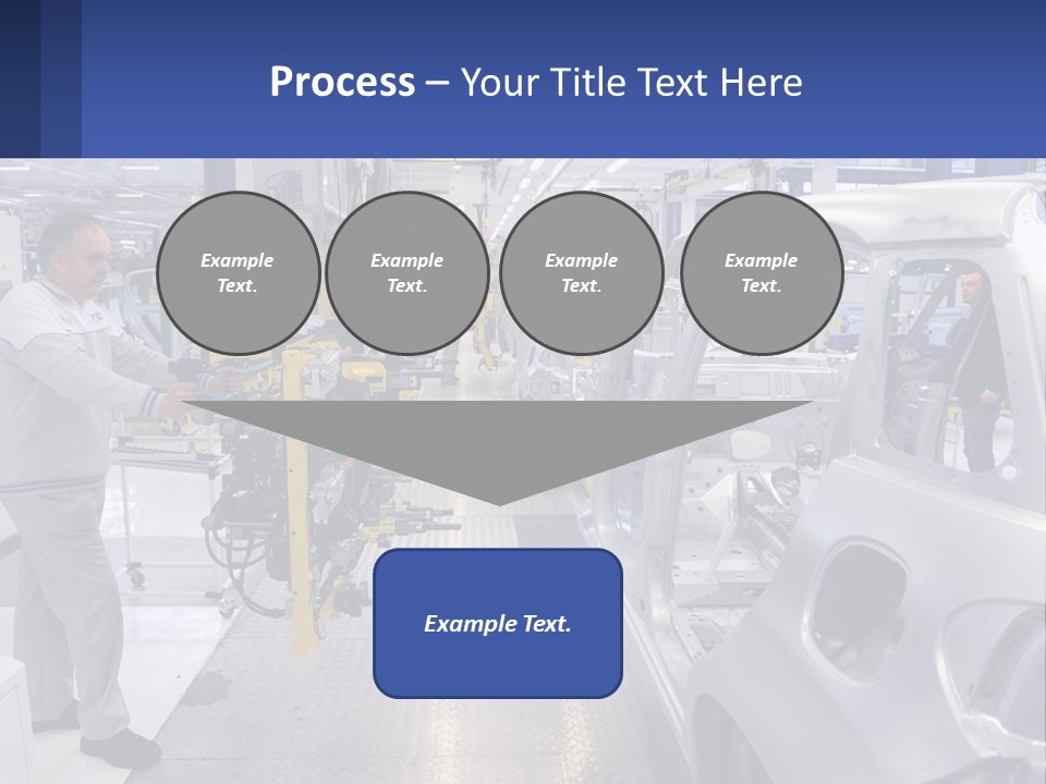 A Man Is Working On A Car In A Factory PowerPoint Template