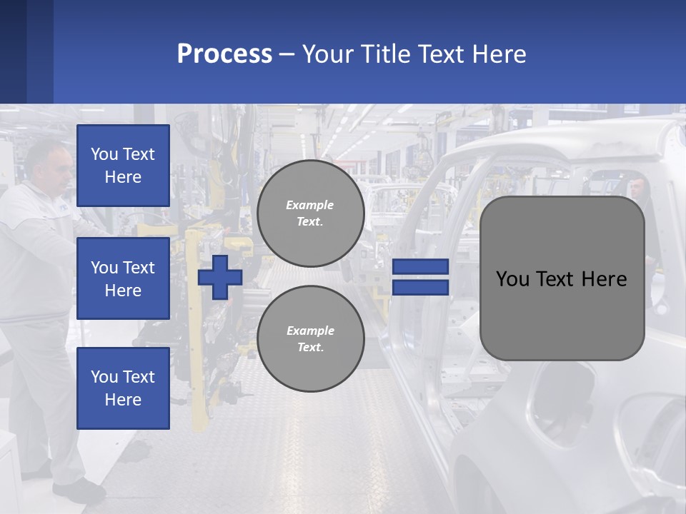 A Man Is Working On A Car In A Factory PowerPoint Template