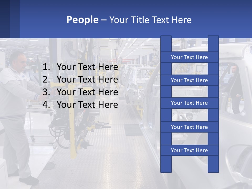 A Man Is Working On A Car In A Factory PowerPoint Template