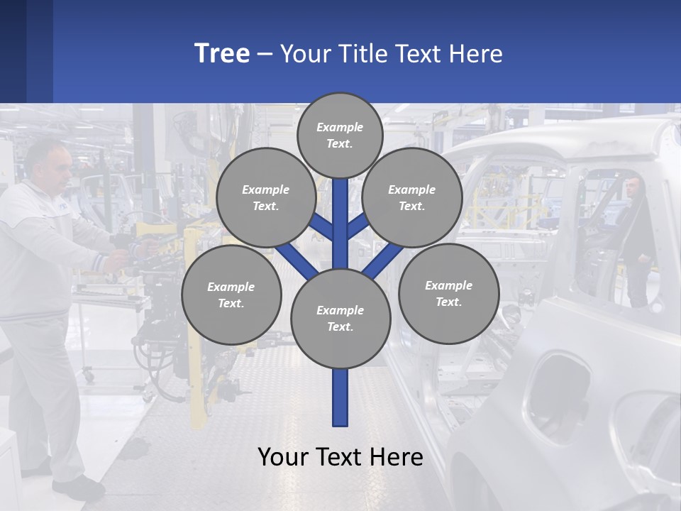 A Man Is Working On A Car In A Factory PowerPoint Template