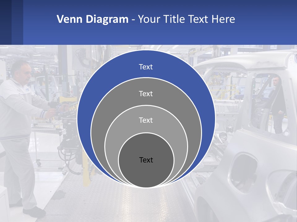 A Man Is Working On A Car In A Factory PowerPoint Template