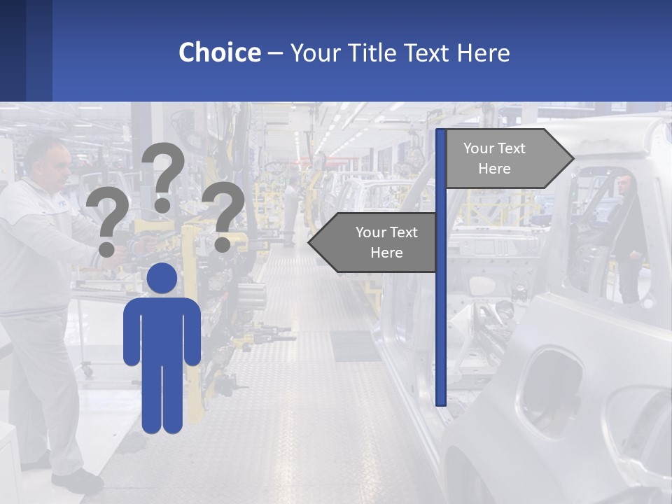 A Man Is Working On A Car In A Factory PowerPoint Template