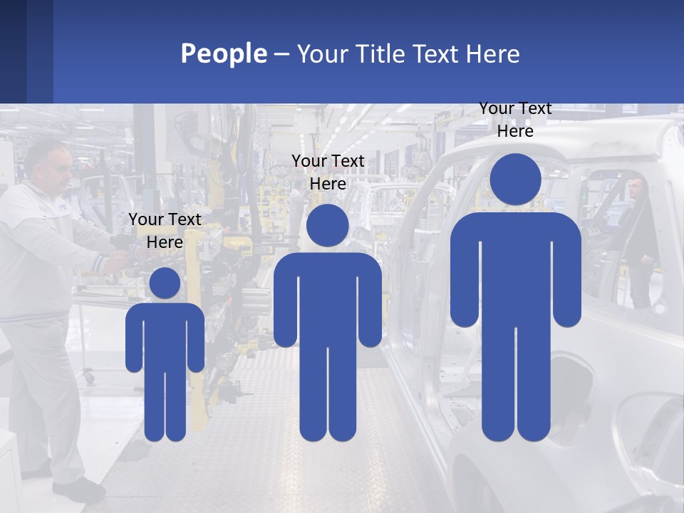 A Man Is Working On A Car In A Factory PowerPoint Template