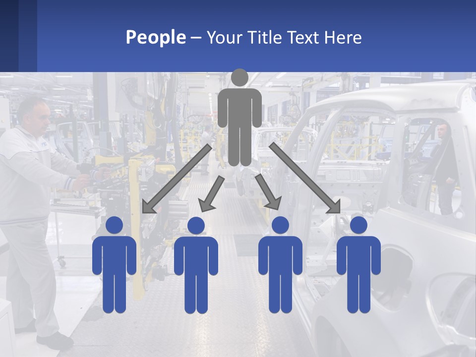 A Man Is Working On A Car In A Factory PowerPoint Template