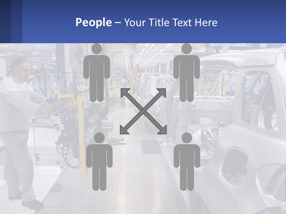 A Man Is Working On A Car In A Factory PowerPoint Template