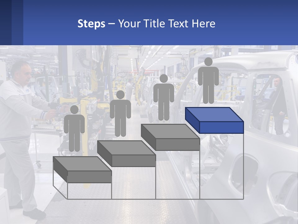 A Man Is Working On A Car In A Factory PowerPoint Template