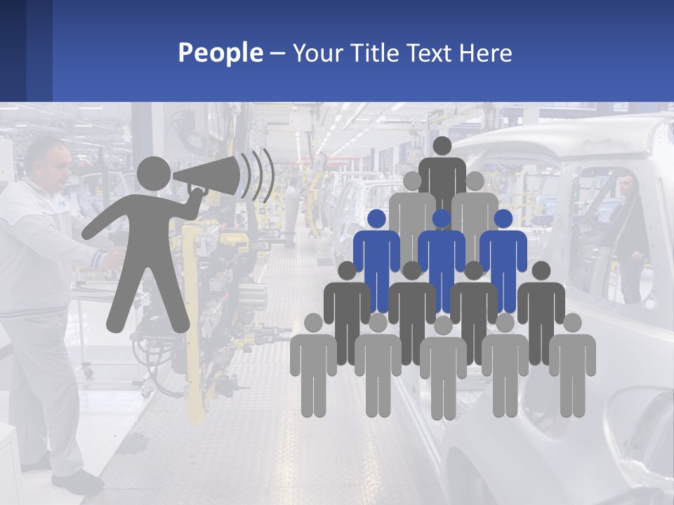 A Man Is Working On A Car In A Factory PowerPoint Template