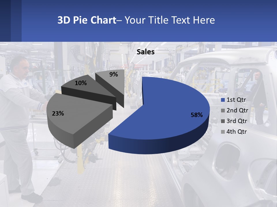 A Man Is Working On A Car In A Factory PowerPoint Template