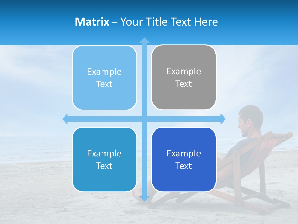 A Man Sitting In A Chair On A Beach Using A Laptop PowerPoint Template
