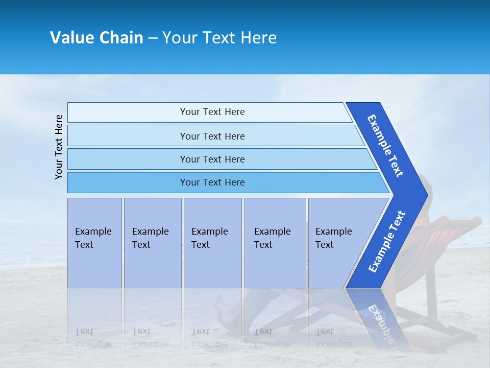 A Man Sitting In A Chair On A Beach Using A Laptop PowerPoint Template