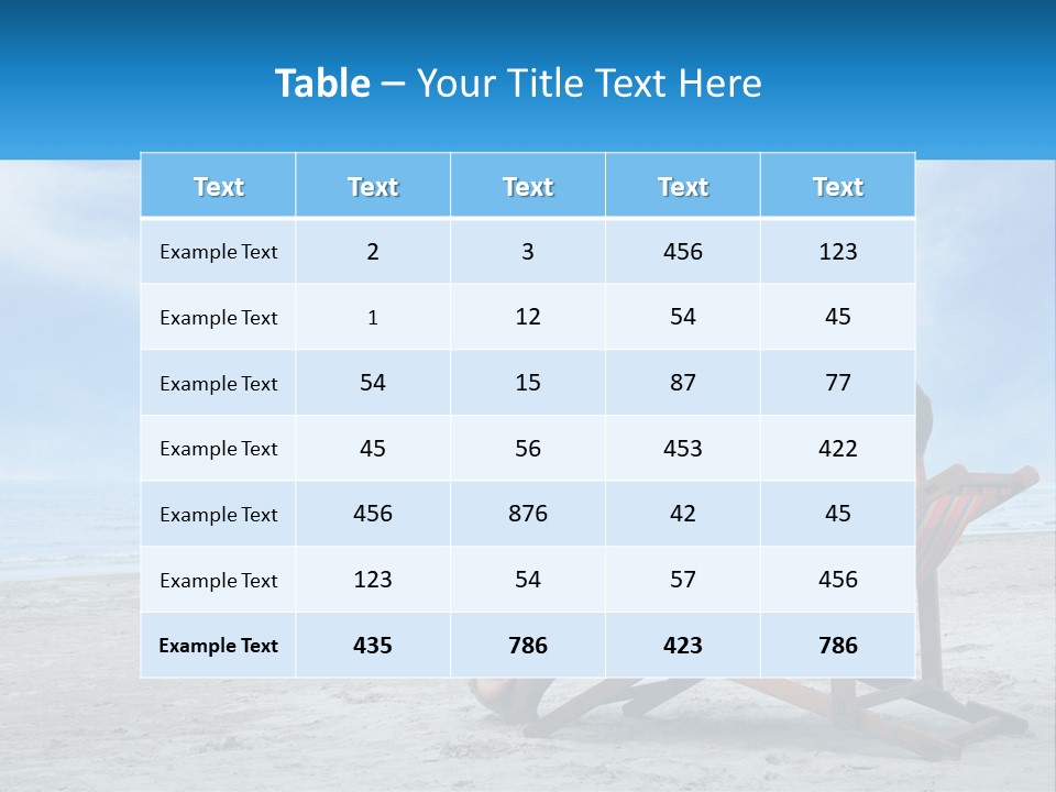 A Man Sitting In A Chair On A Beach Using A Laptop PowerPoint Template