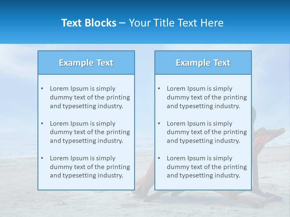 A Man Sitting In A Chair On A Beach Using A Laptop PowerPoint Template
