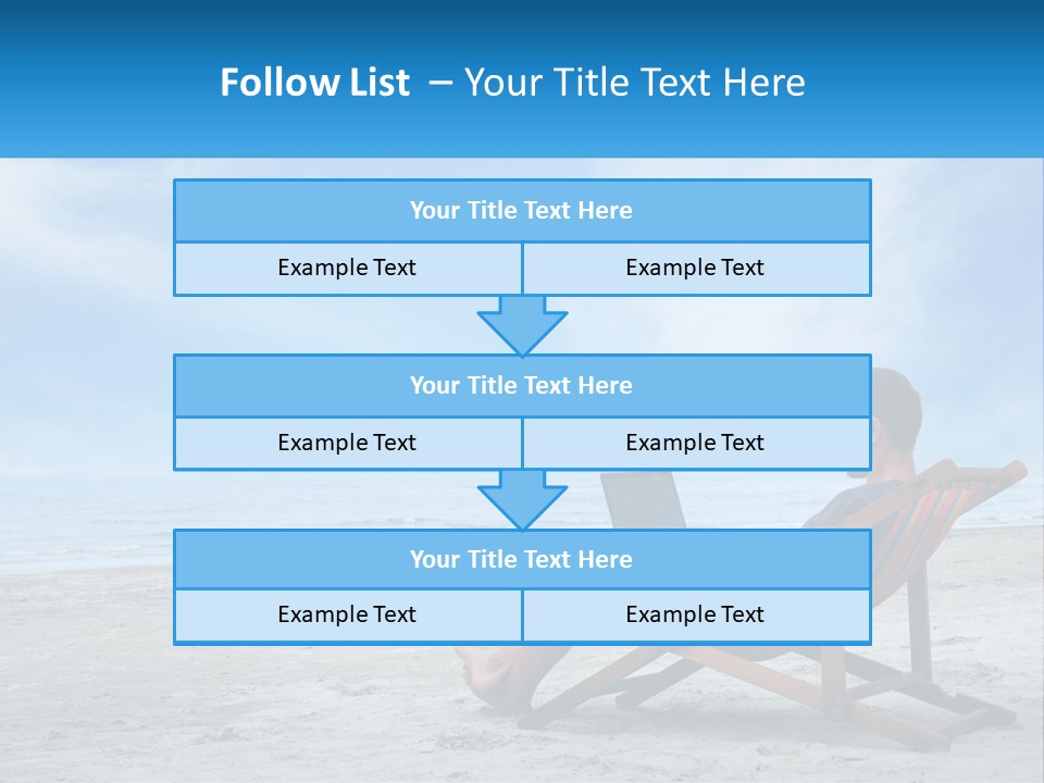 A Man Sitting In A Chair On A Beach Using A Laptop PowerPoint Template