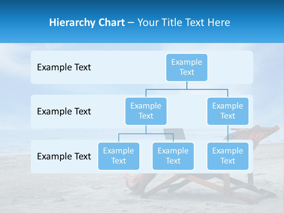 A Man Sitting In A Chair On A Beach Using A Laptop PowerPoint Template