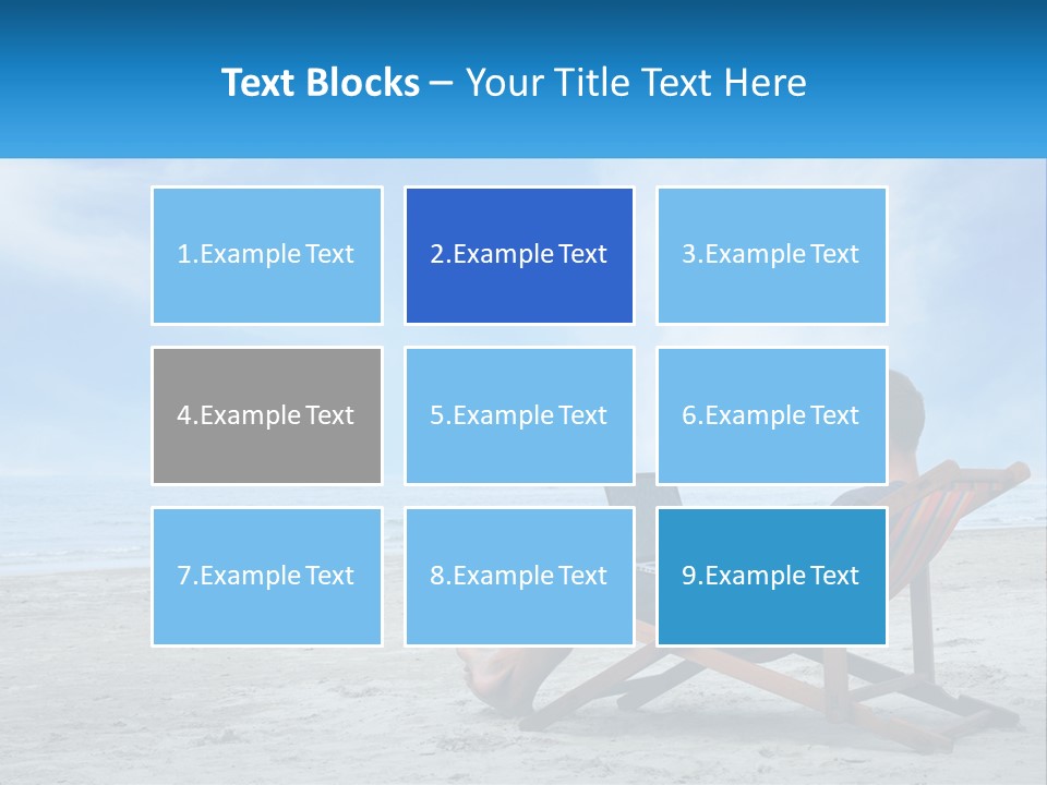 A Man Sitting In A Chair On A Beach Using A Laptop PowerPoint Template
