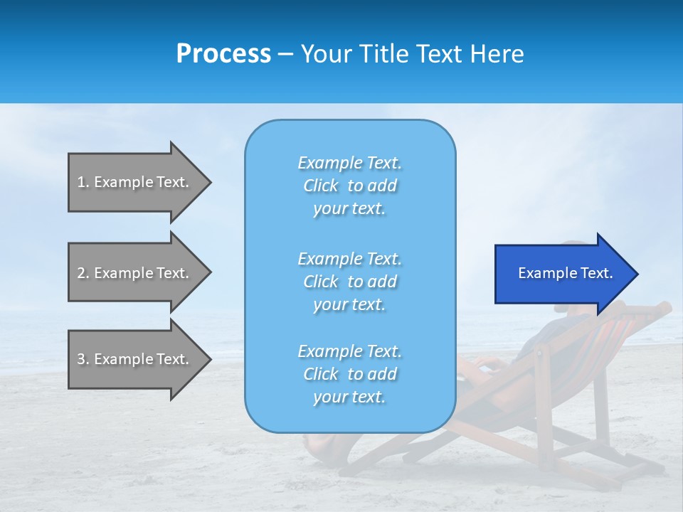 A Man Sitting In A Chair On A Beach Using A Laptop PowerPoint Template