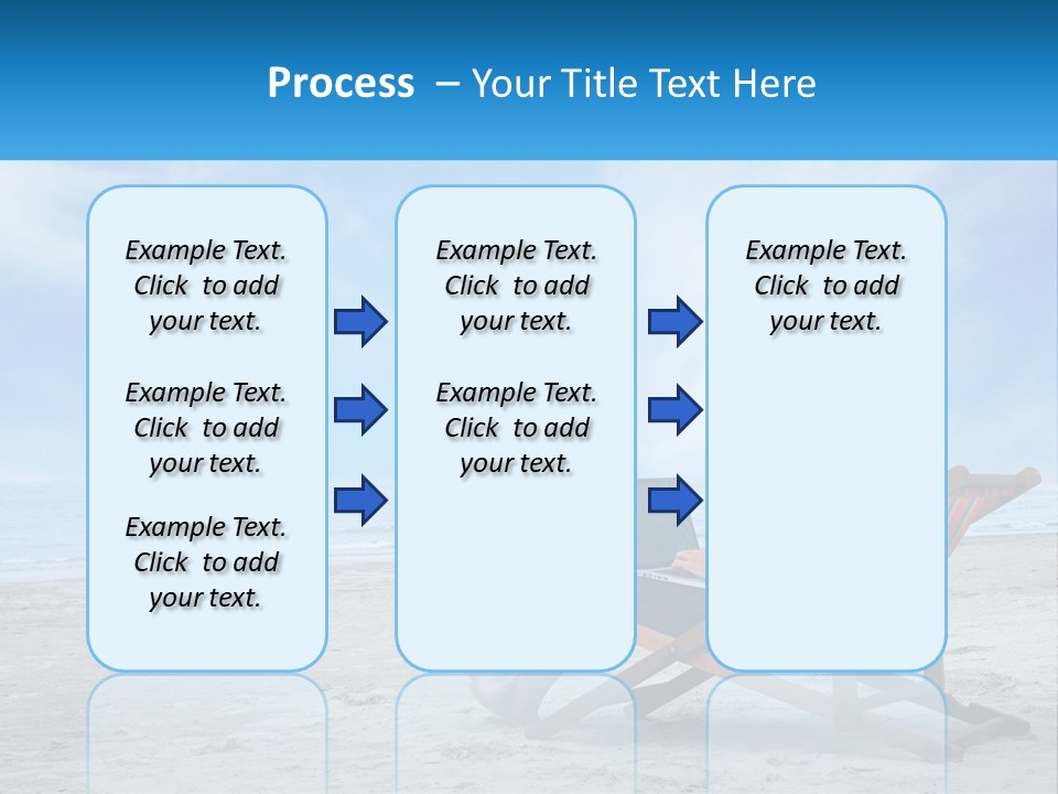 A Man Sitting In A Chair On A Beach Using A Laptop PowerPoint Template