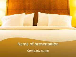 A Bed With White Pillows And Pillows On Top Of It PowerPoint Template