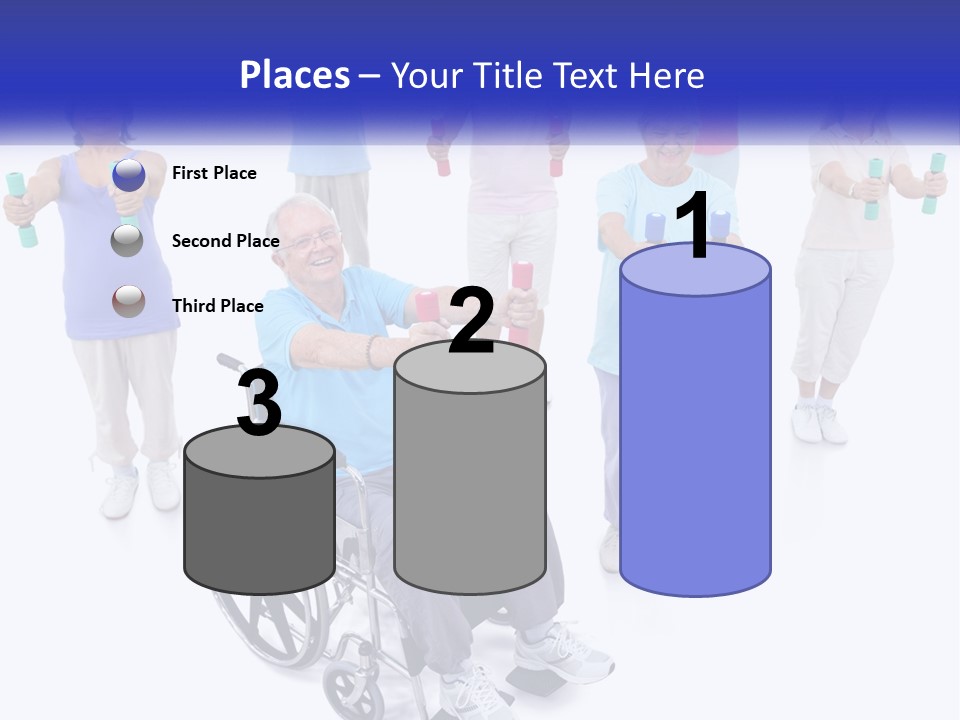 A Man In A Wheel Chair Holding Dumbs PowerPoint Template